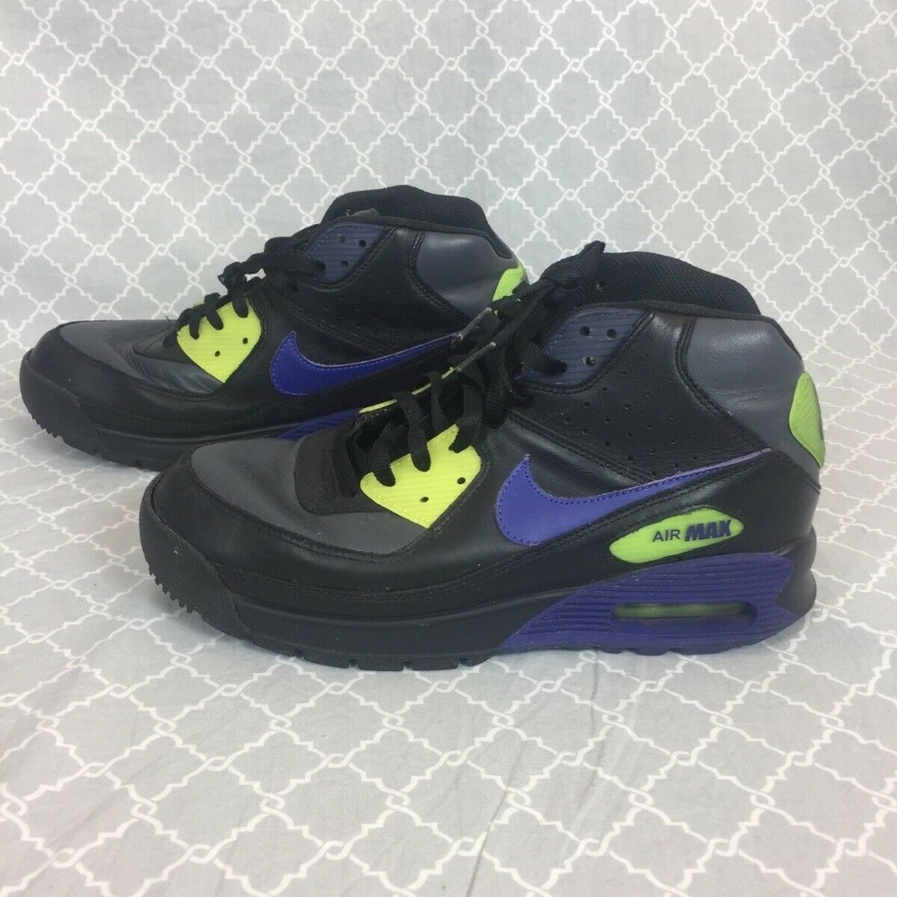 Nike Air Max Airmax 90 Boots, Black Purple Yellow